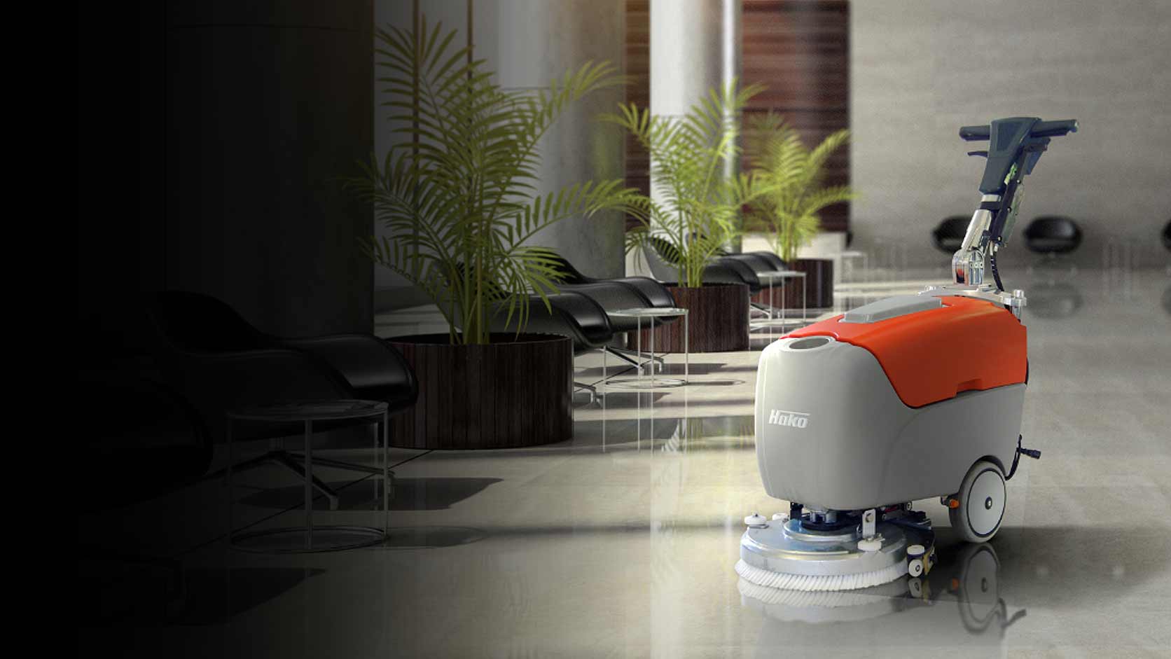 hako walk behind floor scrubber scrubmaster b12